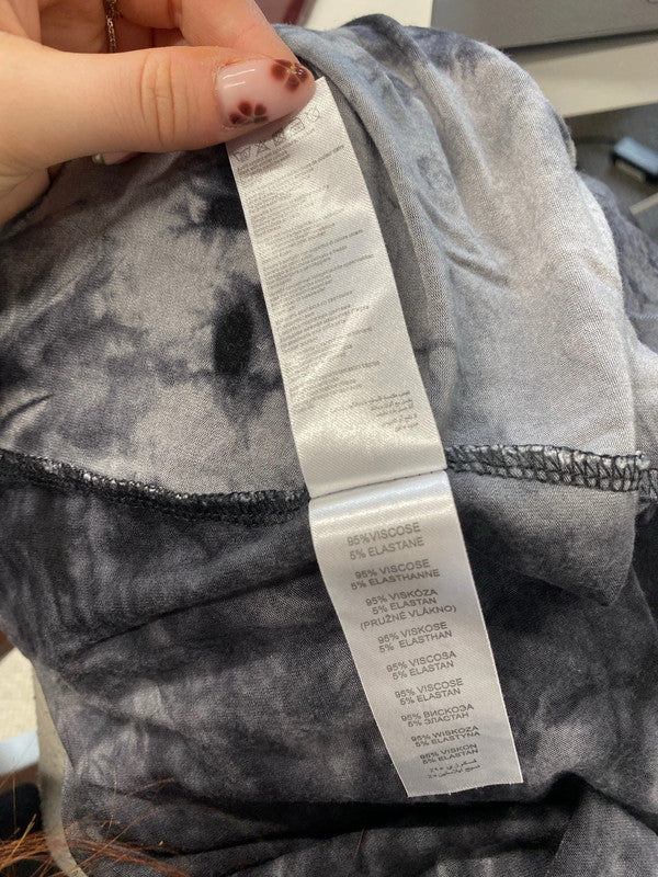 Lovely apricot black grey tie dye tunic UK 14 LG004