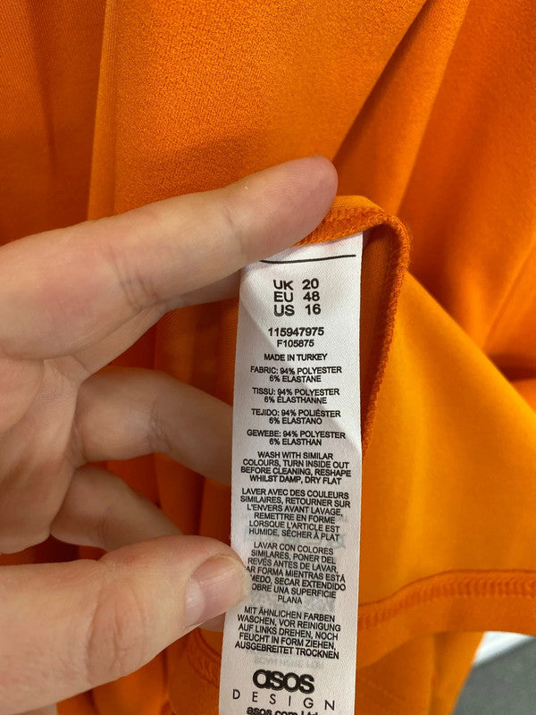 Asos Gorgeous Orange Longline Blazer UK 20 RM002