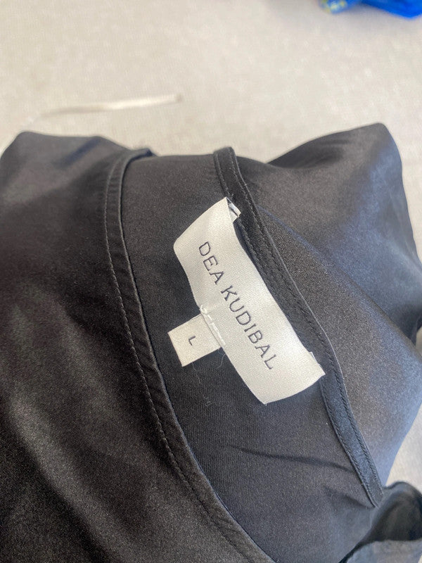 Lovely dea kudibal black silk one shoulder top UK L SS002