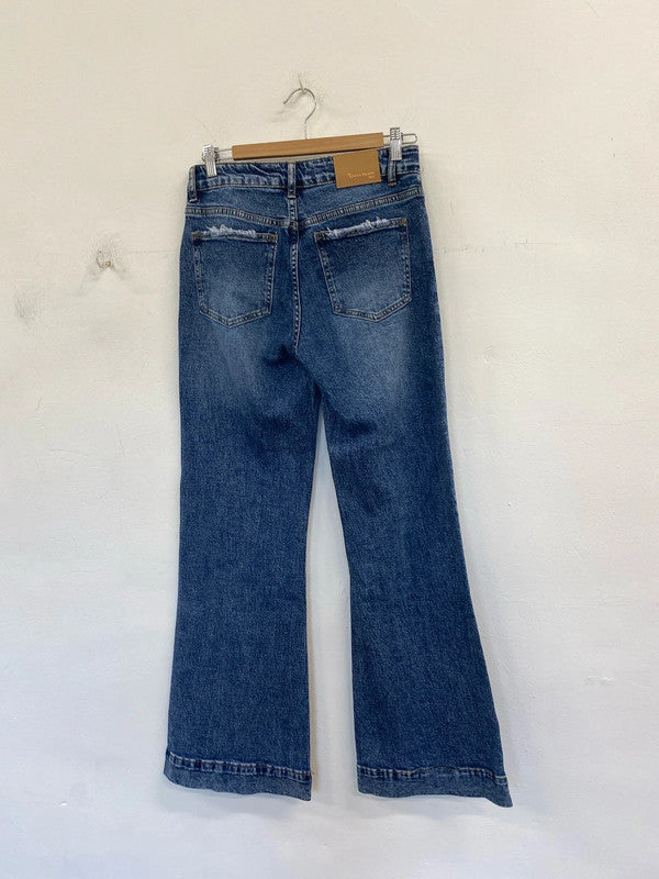 Fabulous Foreva Young wide leg flare high waist jeans Uk10 CD001