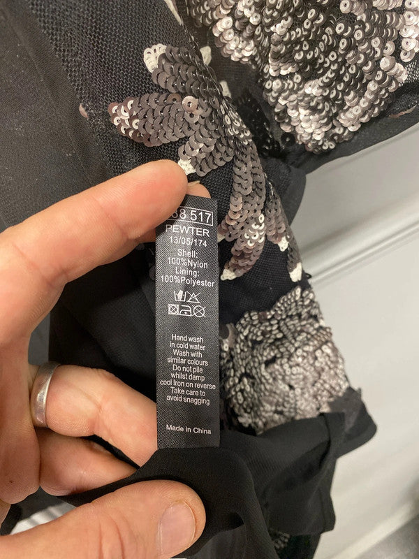 Fabulous M&Co sequinned bolero shrug M black silver KS001