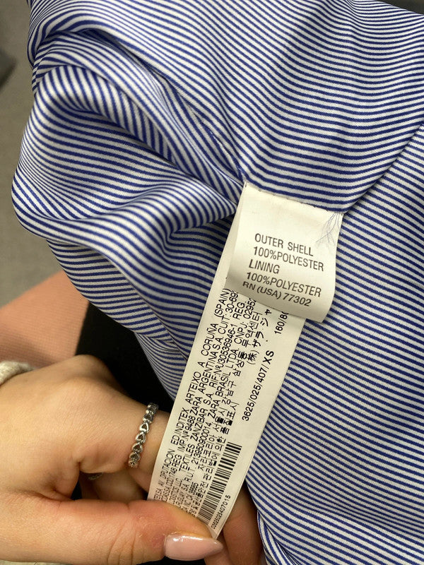 Stunning Zara navy trench mac UK XS KM004