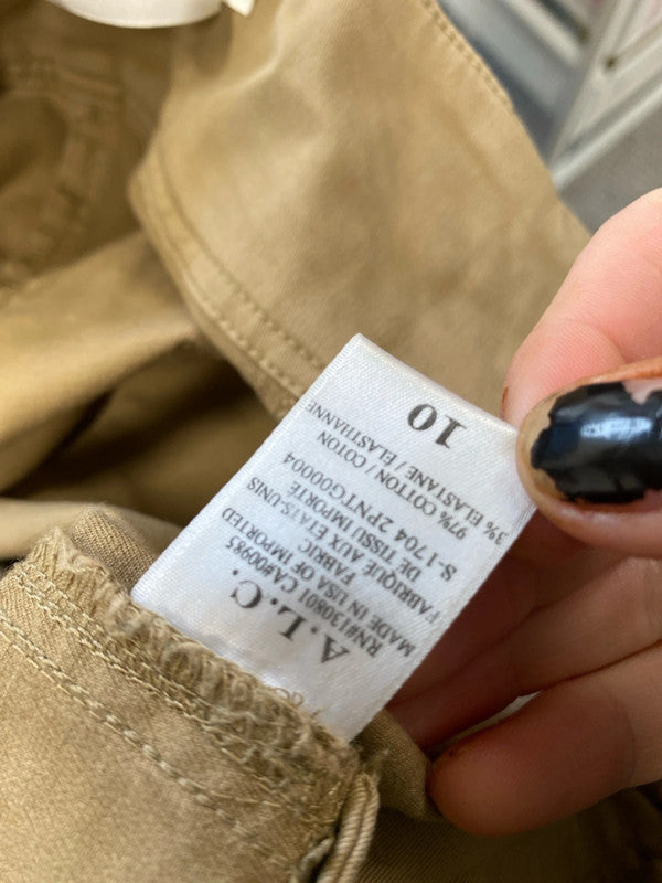 Fabulous American ALC cropped trousers corset tie Uk14 sand AC002