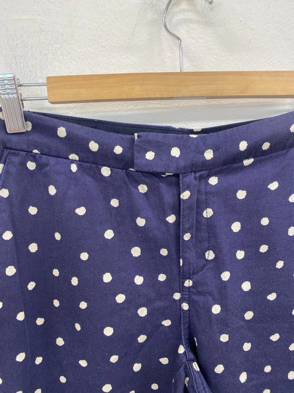 White Stuff Fabulous Navy & Cream Polkadot Skinny Trousers UK 8 MM005