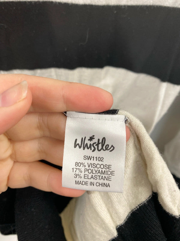 Whistles Chic Ivory & Black Stripe Turtleneck Jumper Size S SN002