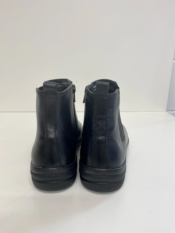 Pavers Chic Black Leather Ankle Boots UK 4 NC001