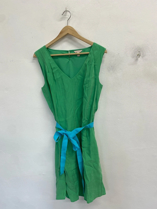 Lovely summery vibrant esprit green midi dress UK 12 JB003