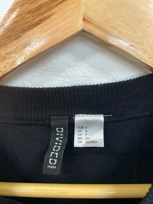 H&M Stylish Black Knit Top Size S LK009