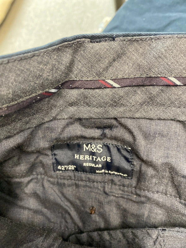 M&S Navy chinos Uk42 W 31L / 29L Trio #92 JS004