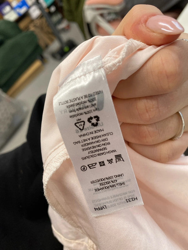 Lovely very rose broderie frill midi dress UK 16 JB005