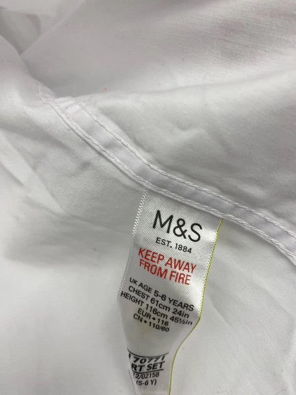 Fab Bundle of school shirts age 5-6 M&S & F&F white summer #64 LD003