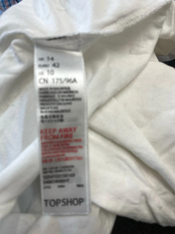 Fabulous Topshop White T shirt Uk14 You make me smile NN001