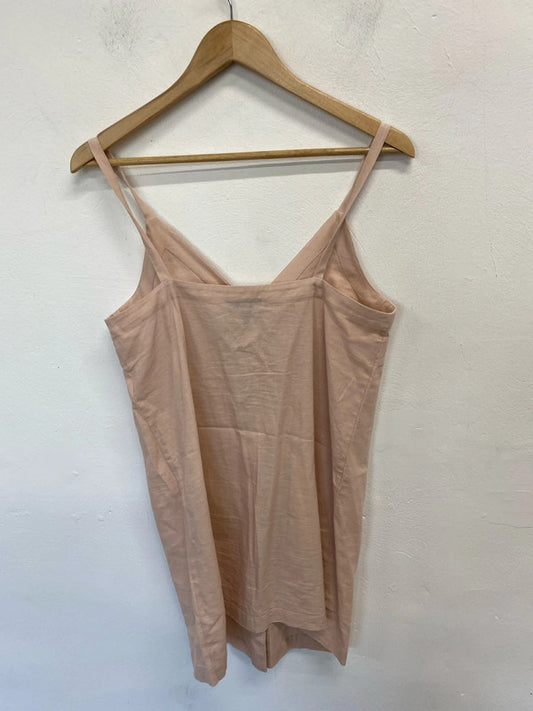 Lovely Topshop rose linen button up midi dress UK 10 JB001