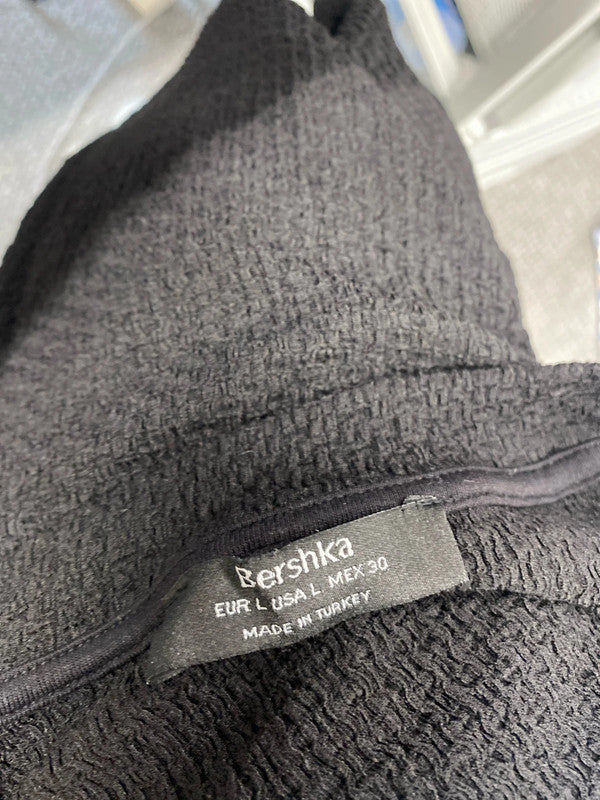 Lovely Bershka textured long sleeve mini dress UK L KS002