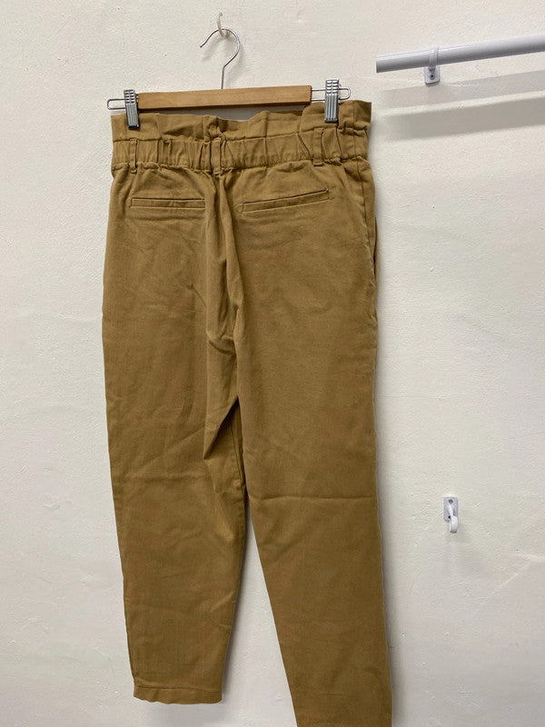 Fabulous Zara high waist Paperbag cropped chinos UkM JB001