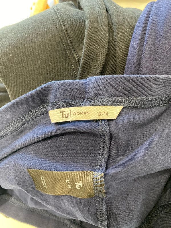 Lovely bundle of leggings black navy tu m&s uk 10-12 #57 LD003