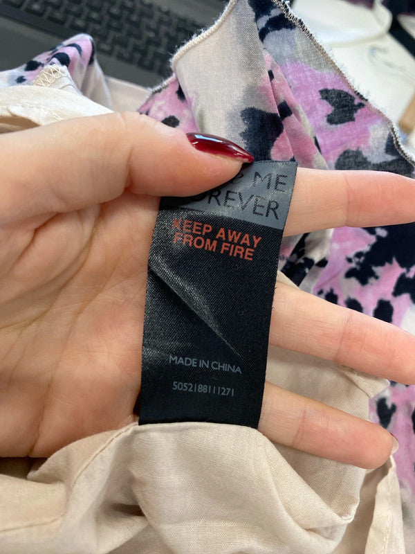 Lovely mint velvet beige pink patterned midi dress UK 12 KN003