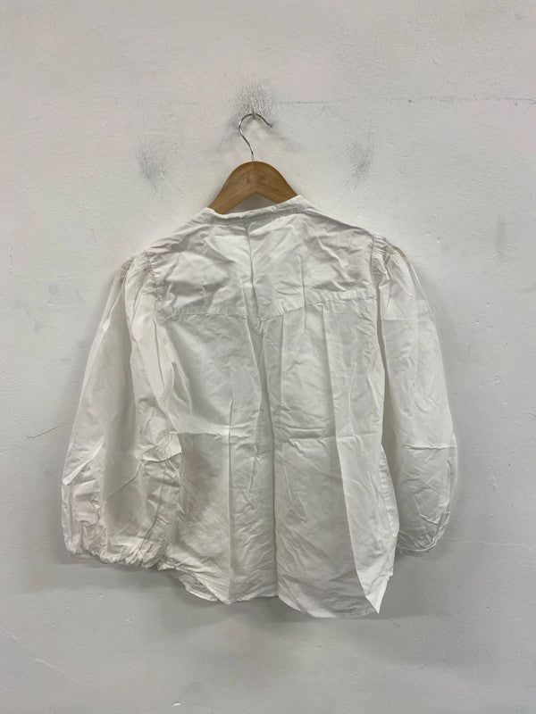 Saint Tropez Elegant White Semi Sheer Blouse Size XS SN002