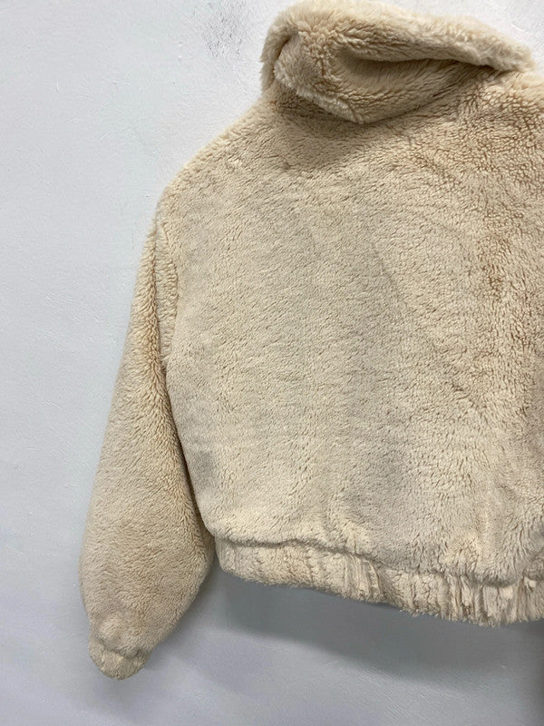 Fabulous Oh Polly fluffy cropped faux fur bomber jacket UkXS ZM001