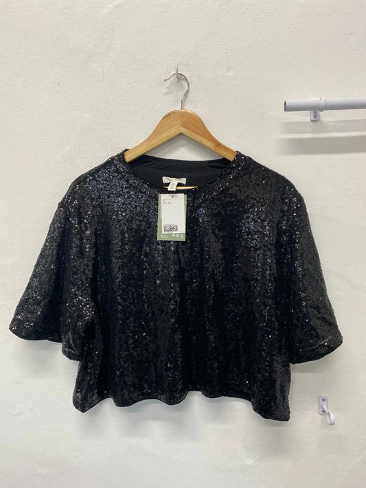 Fabulous H&M sequin cropped t shirt UkXL LG006