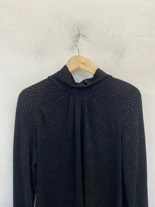 Lovely principles by Ben de lisi black gold dress UK 18 MW001