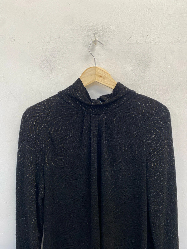 Lovely principles by Ben de lisi black gold dress UK 18 MW001