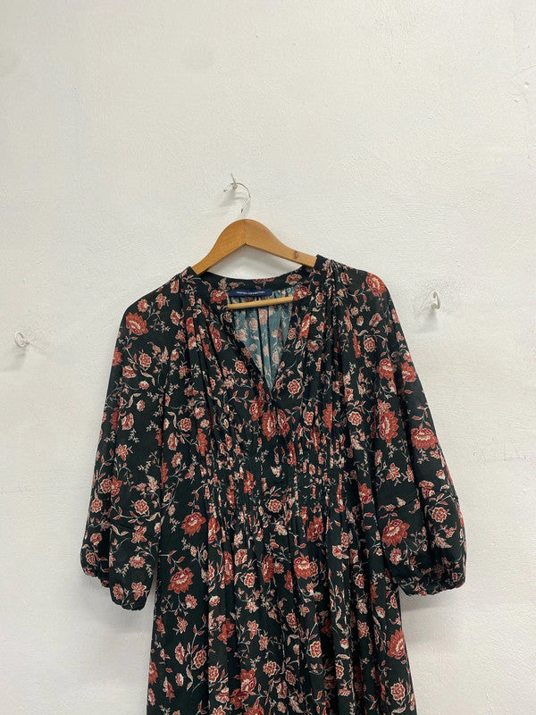 Gorgeous French connection dark green floral UK 16 FR001