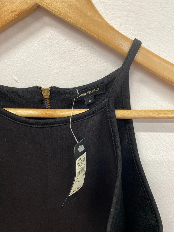 River Island Chic Black Pencil Dress UK 8 KM004