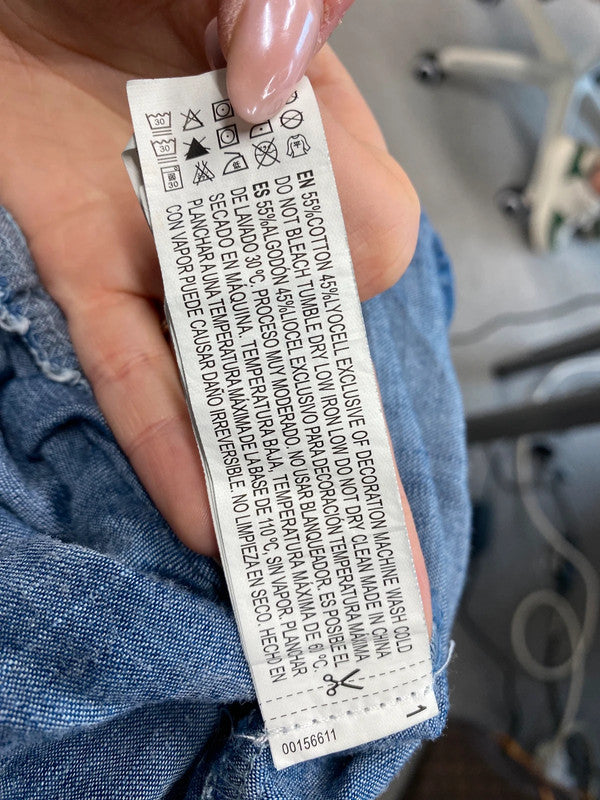 Lovely life in progress denim cotton tunic dress UK M MS002