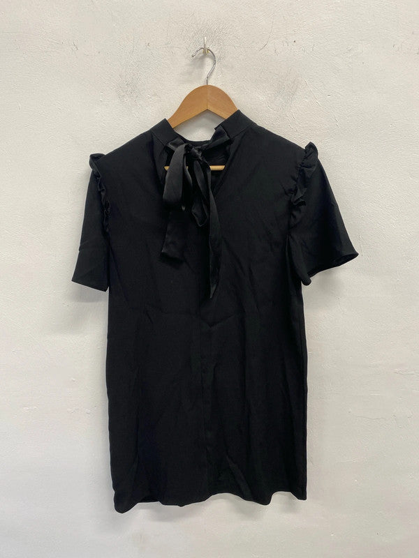 Stunning river island black grill detail tshirt dress mini UK 8 KM004