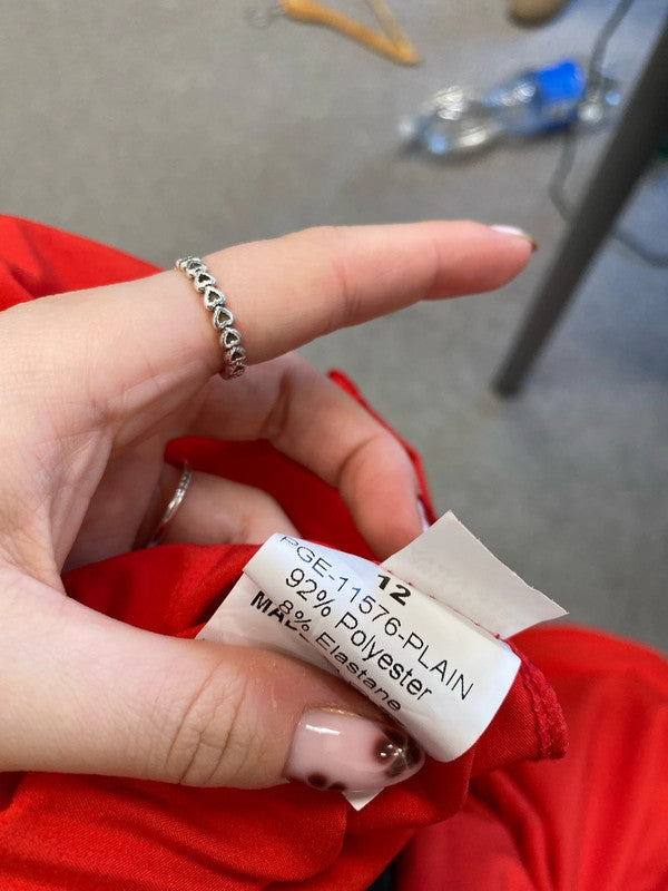 Stunning boohoo red pleated tie dress UK 12 LL003