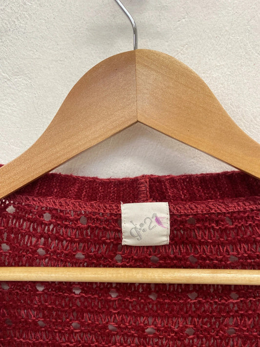 Lovely George burgundy knit cardigan UK 18 RG021