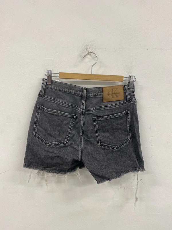 Calvin Klein Trendy Grey Distressed Denim Shorts 29W UK 8 AGS01