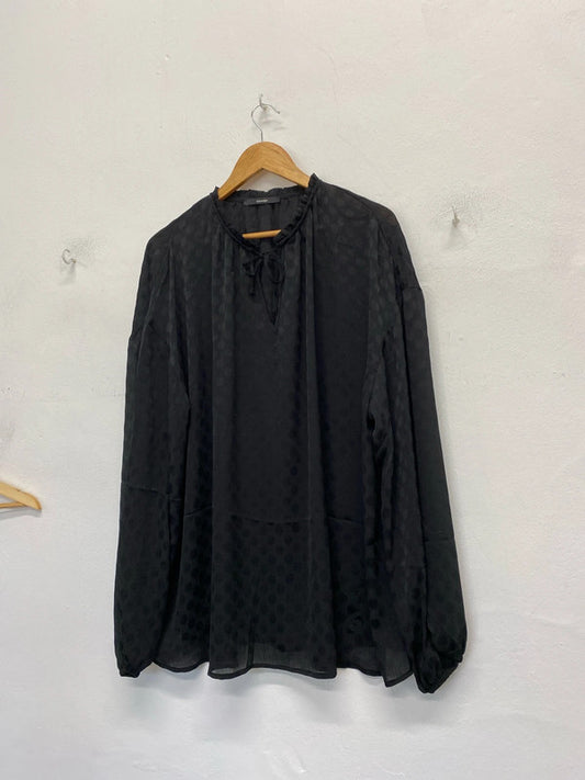 Fabulous George black spotty smock Uk24 lightweight IM001