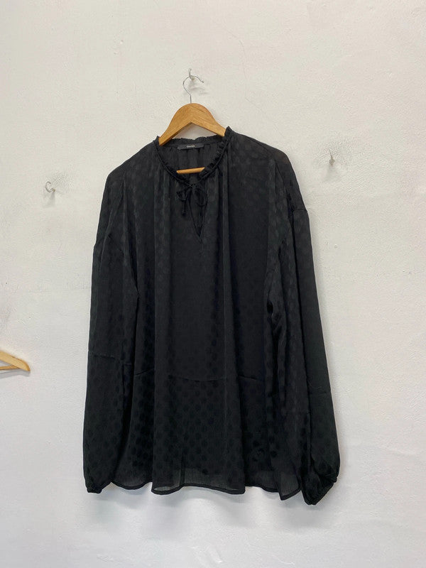 Fabulous George black spotty smock Uk24 lightweight IM001