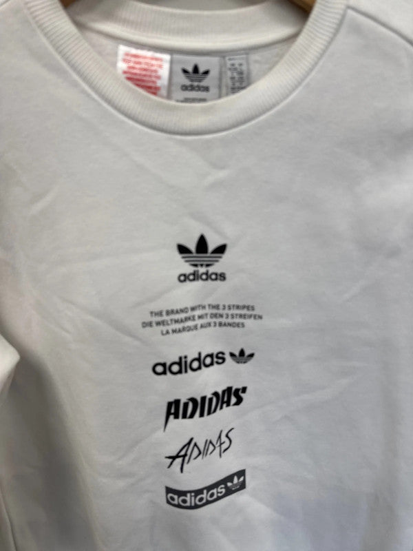 Classic Adidas 3-stripe sweatshirt white youth 13-14y NC001