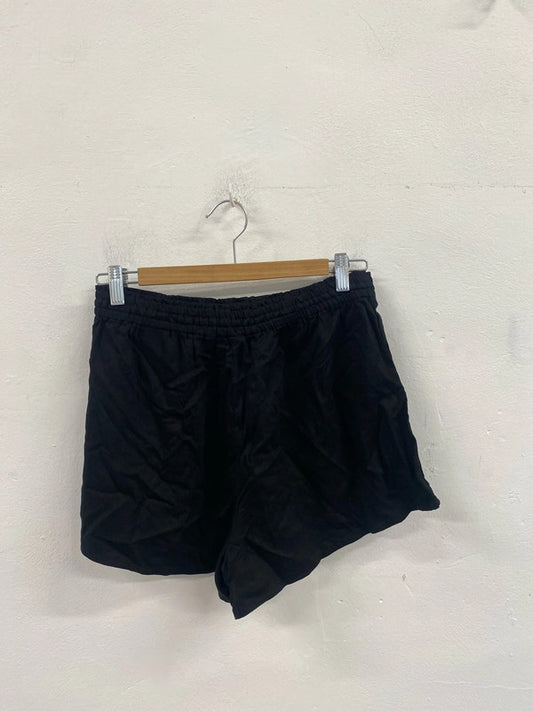 Fabulous H&M black shorts with drawstring uk 10 KS002