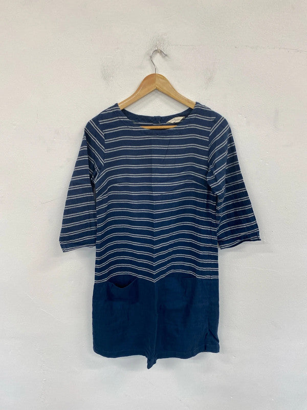 Seasalt Cornwall Chic Hendra Vean Blue Stripe Dress UK 8 MM005