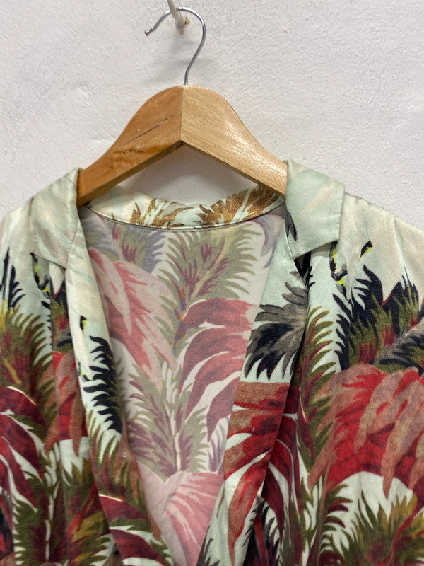 Fabulous Vintage Playsuit floral Hawaiian vibes uk8 NS003