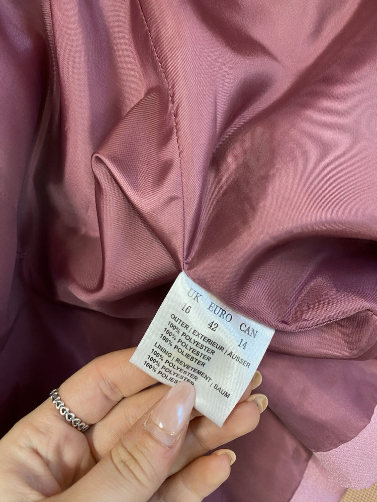 Lovely Jacques Vert Rose 3 Piece Skirt Suit UK 16-18 IZ001