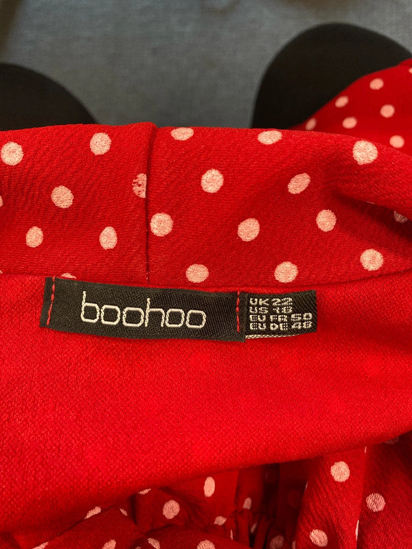 Stunning Boohoo polka dot mini dress uk 22 NC001