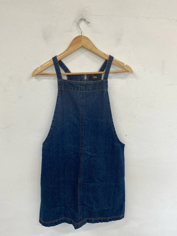 Matalan Preppy Denim Pinafore Mini Dress UK 12 MM005