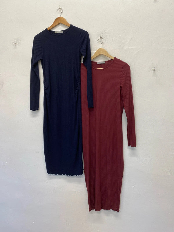 Fab duo of Ribbed maternity midi dress Uk 10/12 EW005
