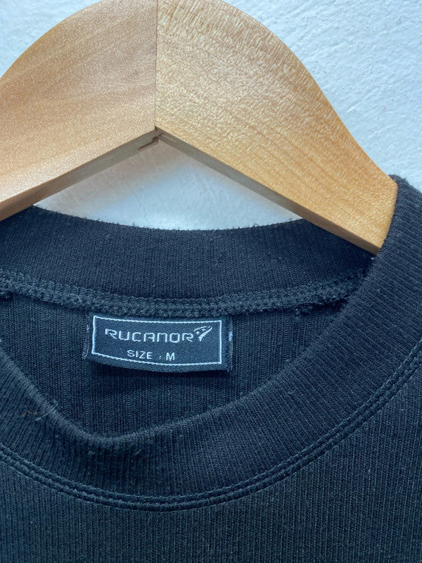 Rucanor Stylish Black Ribbed Lounge Co-ord Size M AE001