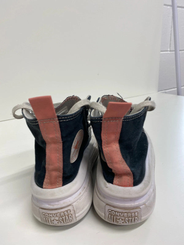 Fabulous platform converse hi tops uk13 kids black pink ZM001