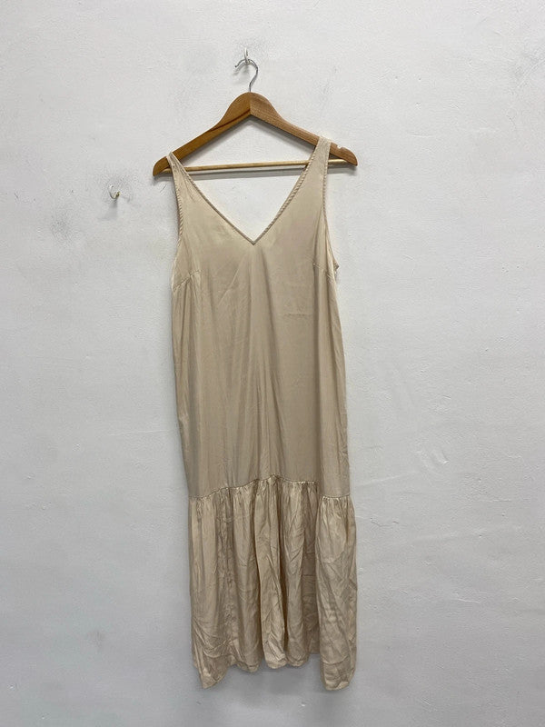 Lovely H&M beige Classic tank dress UK S KS002
