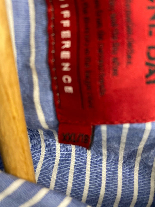 Fabulous Monday blue striped button up shirt size XXL KD001