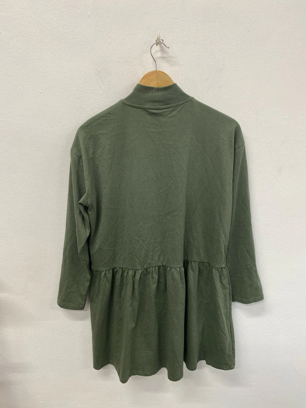 ASOS Cute Sage Green Loose Fit Turtleneck Mini Dress UK 8 HA001