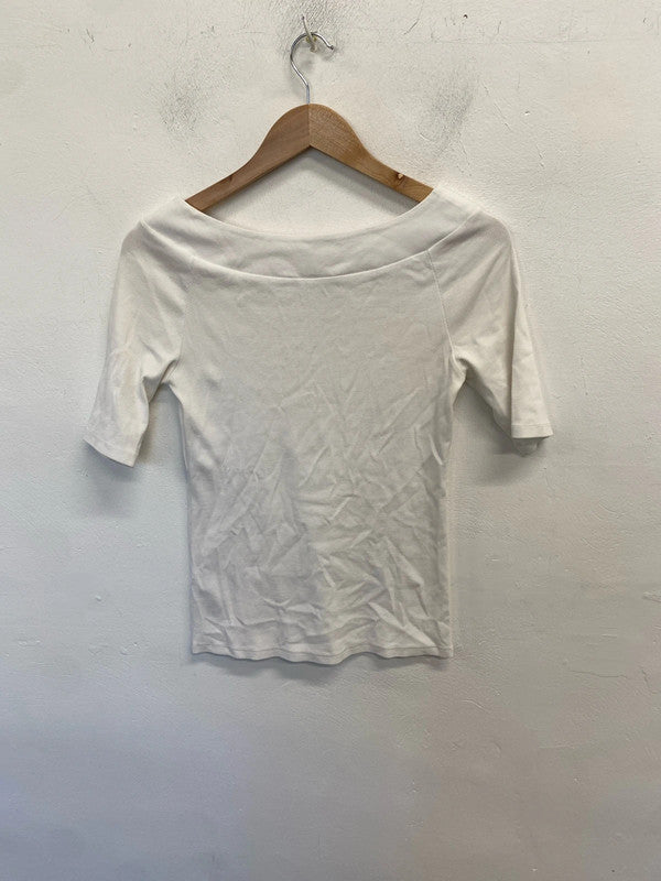 Lovely casual mint velvet white top UK S CJ001