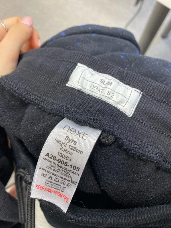 Lovely boys next blue paint splatter joggers age 8 NS003